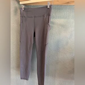 Dark grey Lululemon leggings with pockets